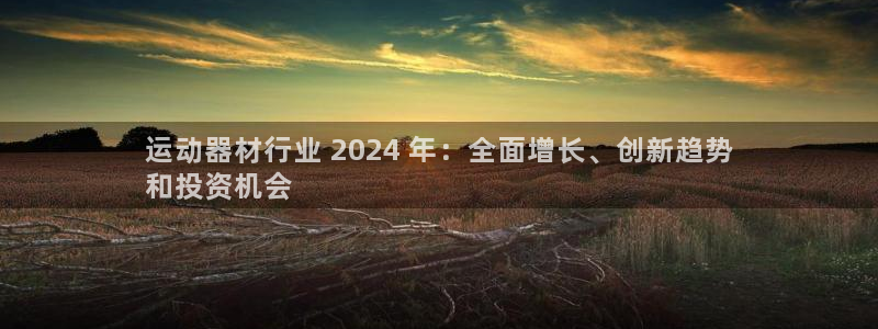 意昂体育3是干嘛的公司：运动器材行业 2024 年：